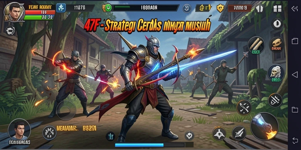 Tangkapan layar gameplay 47F menunjukkan strategi cerdas dalam pertempuran.