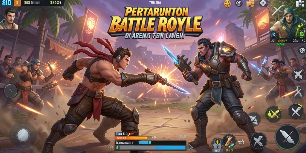 Tangkapan layar utama menunjukkan aksi seru Battle Royale di 8ID.