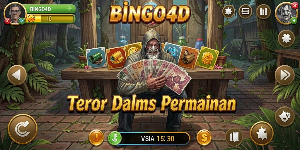 Screenshot gameplay BINGO4D menampilkan suasana horror yang mencekam.