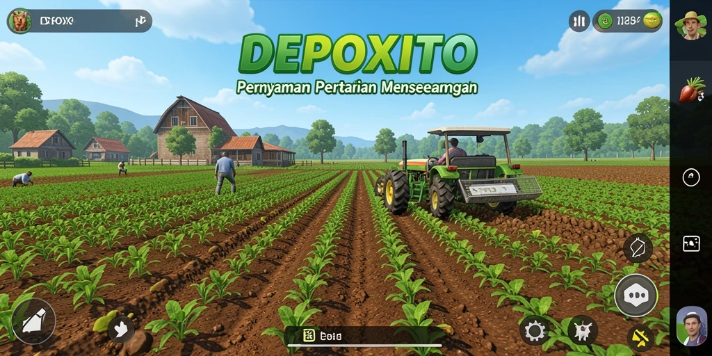 Tampilan permainan pertanian yang menarik dan penuh warna di DEPOXITO.