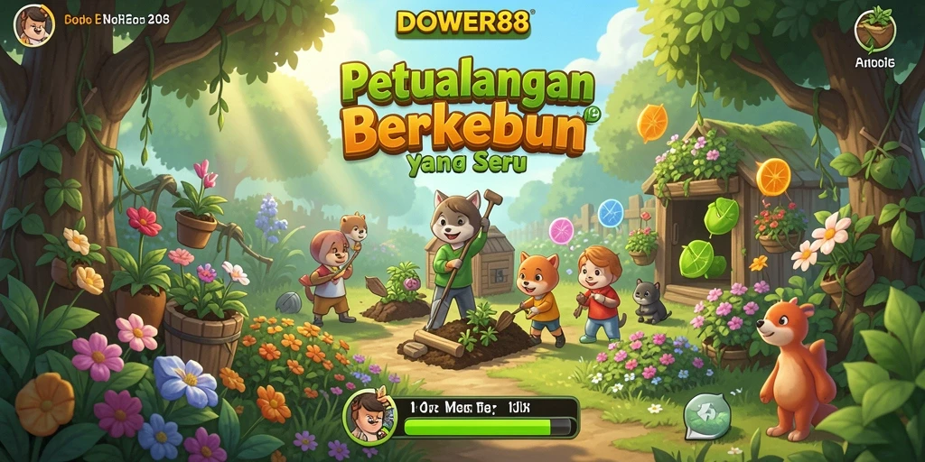 Tangkapan layar DOWER88 menampilkan gameplay berkebun yang seru.