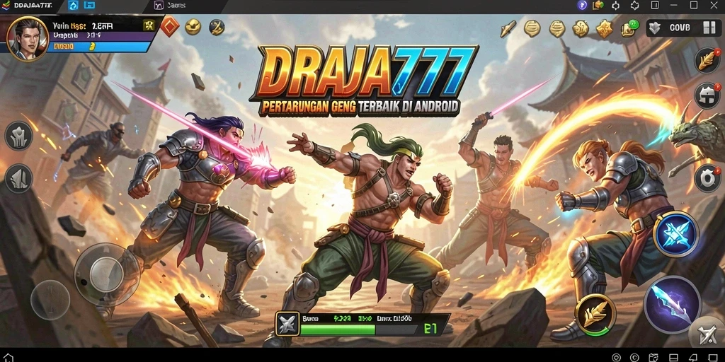 Screenshot gameplay DRAJA777 yang menampilkan aksi pertarungan yang mendebarkan.