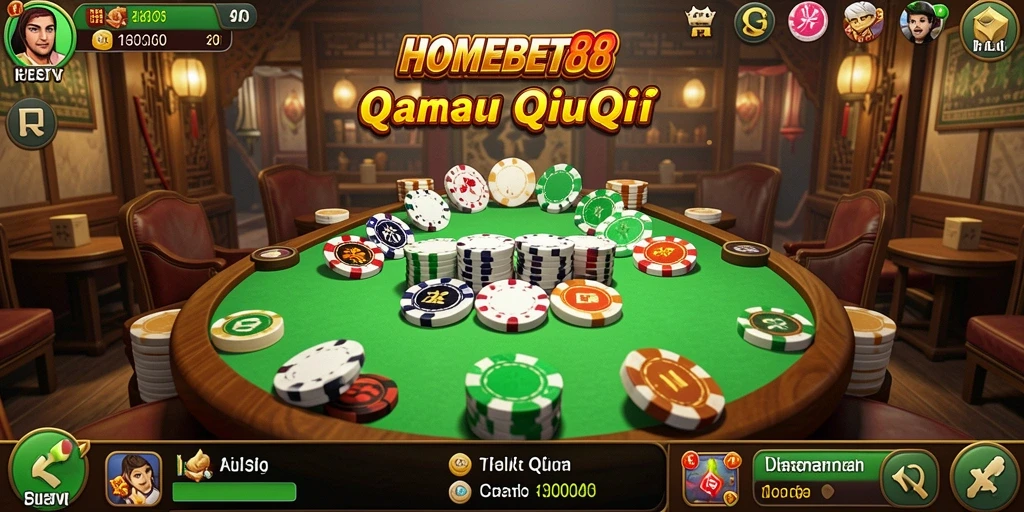 Tampilan menarik gameplay QiuQiu di HOMEBET88.