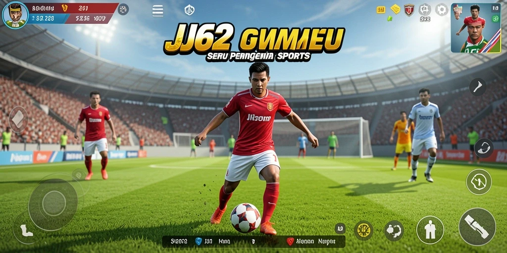 Screenshot gameplay JJ62 menampilkan aksi seru dalam pertandingan olahraga.