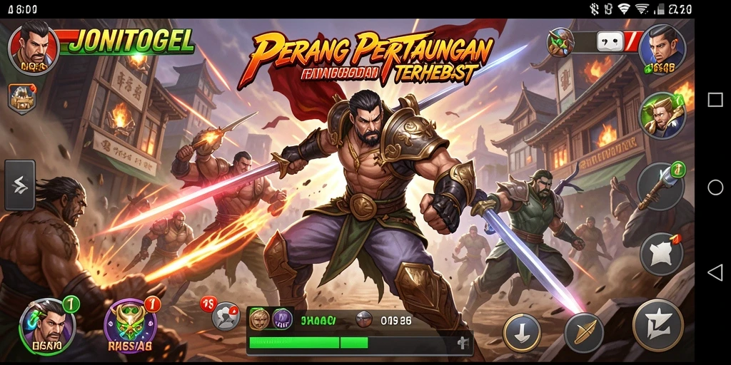 Tangkapan layar dari gameplay JONITOGEL menunjukkan aksi pertarungan seru.