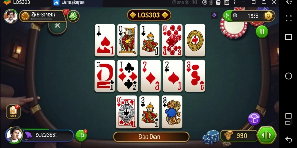 Screenshot utama LOS303 menampilkan aksi bermain Domino yang seru dan interaktif.