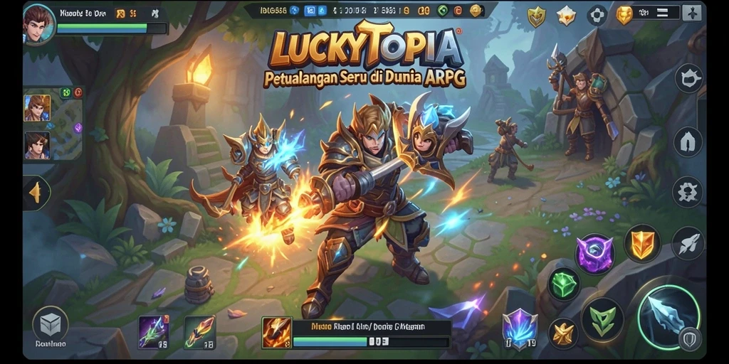 Tampilan gameplay seru di dunia LUCKYTOPIA.