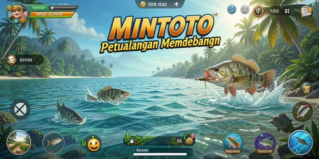 Gameplay mendebarkan MINTOTO dengan berbagai lokasi memancing.