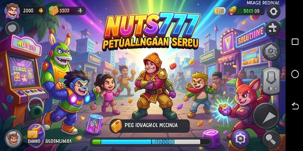 Tampilan gameplay seru dan penuh warna dari NUTS777.