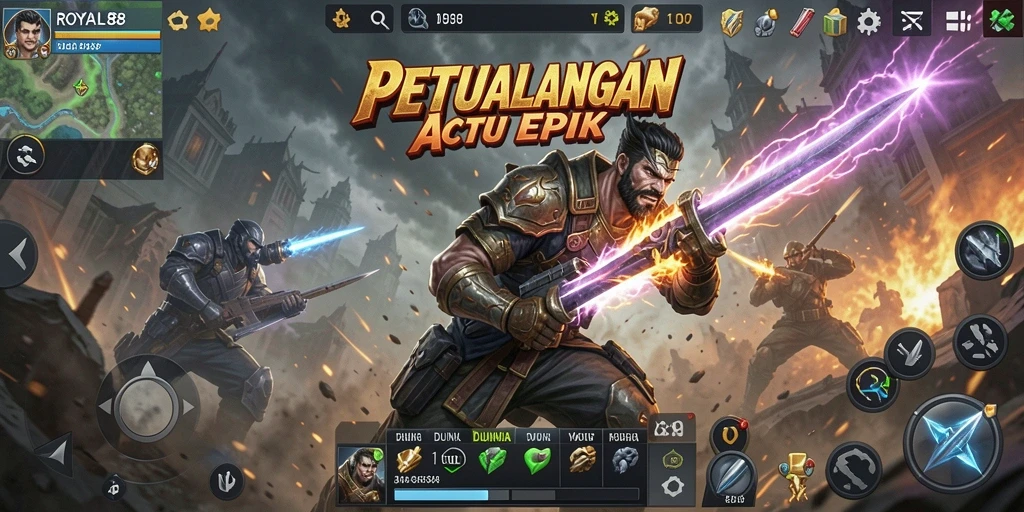 Tampilan seru gameplay ROYAL88 dengan aksi memukau dan strategi yang mendebarkan.