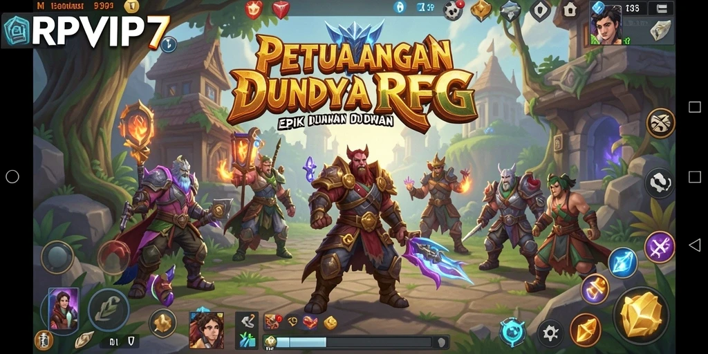 Tampilan gameplay RPVIP7 menampilkan pertempuran yang seru dan karakter yang menarik.